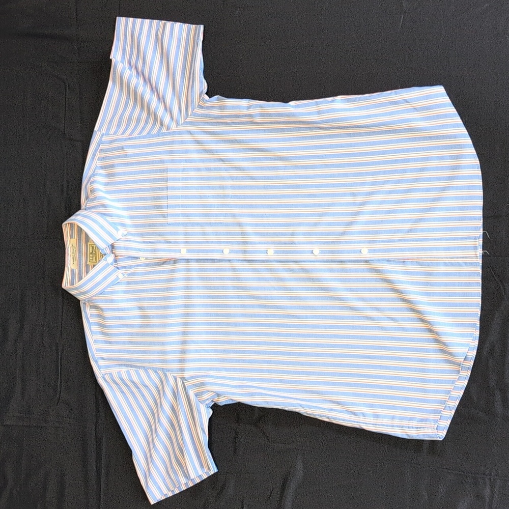L.L. Bean Men’s Large Short-Sleeve Striped Button-Down Shirt